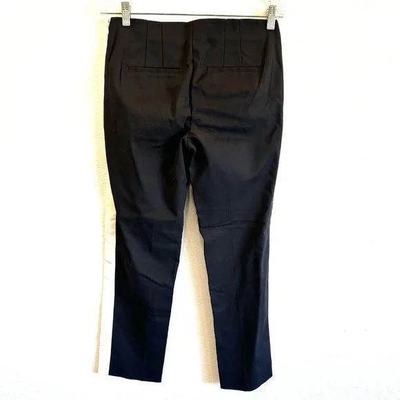 NEW White House Black Market Side Stripe Taper ankle Pants Black White Size 4 - Picture 6 of 7